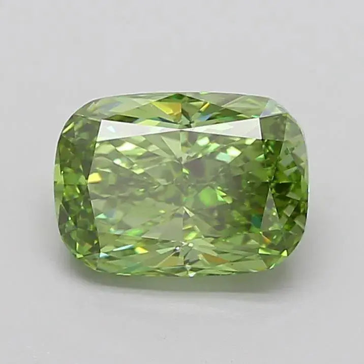 3.03ct Cushion modified Lab Grown Diamond (Colour Fancy Vivid Green, Clarity VS1, IGI Certified) - AG & CO Jewellery