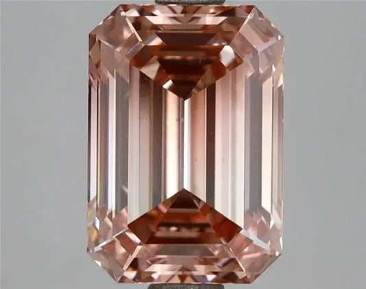 3.03ct Emerald Lab Grown Diamond (Colour Fancy Vivid Brownish Pink, Clarity VS2, IGI Certified) AG & CO Jewellery