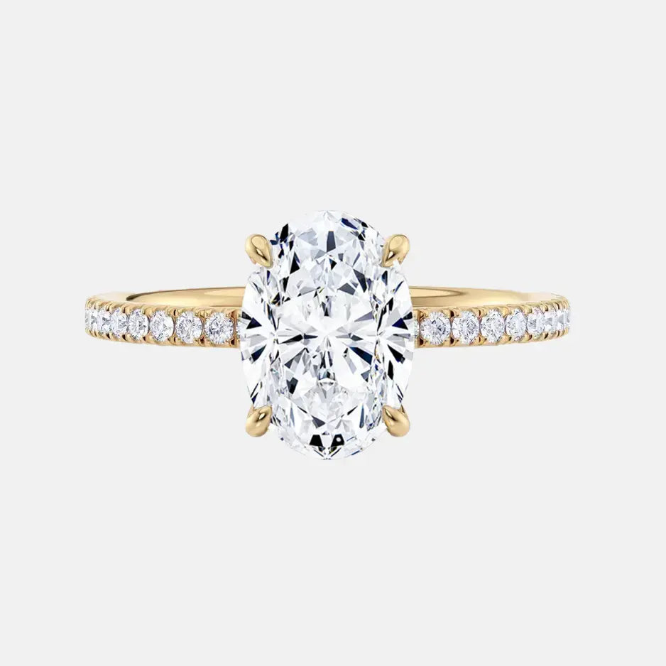 3.51ct oval solitaire with pave band and hidden halo ag & co jewellery