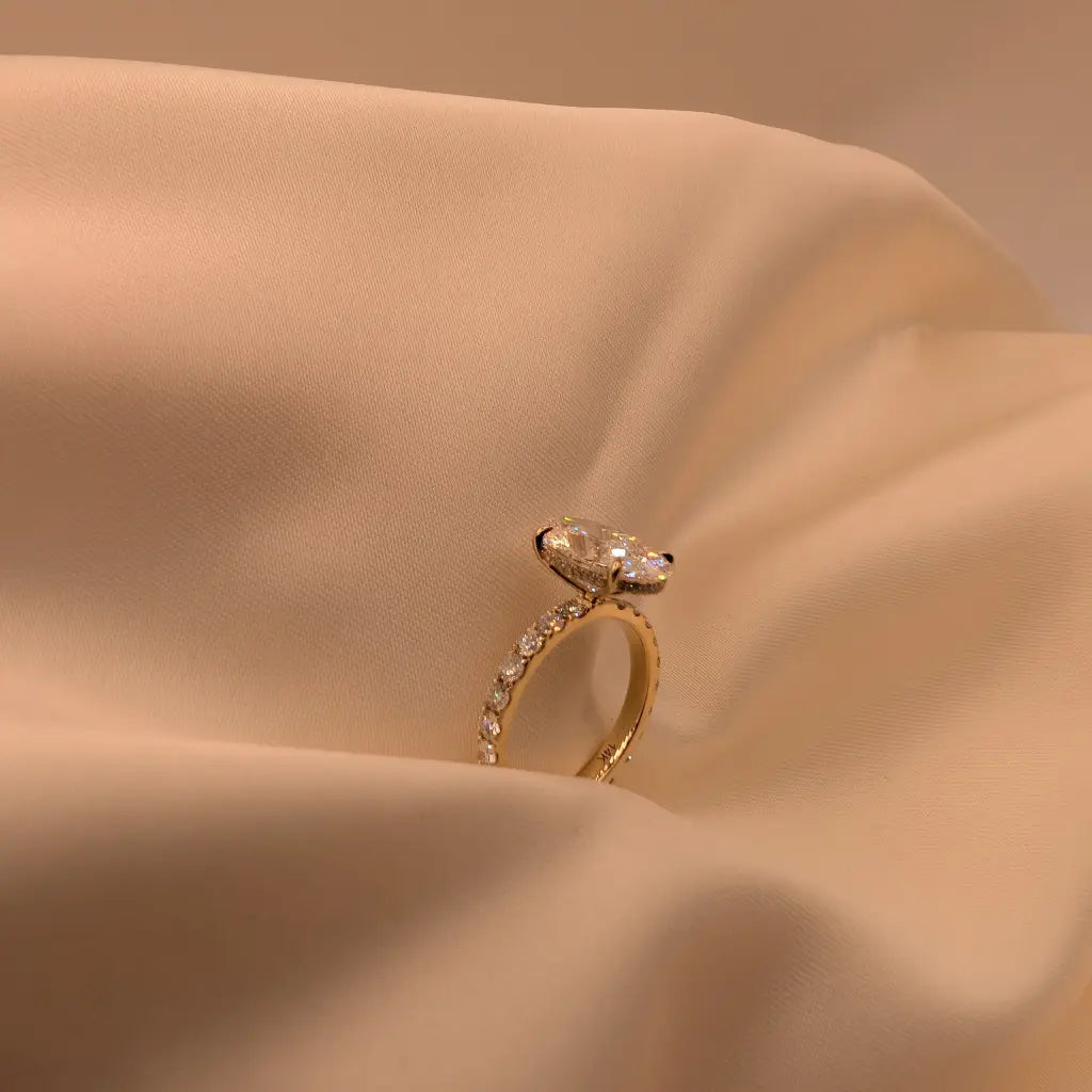 3.51ct oval solitaire with pave band and hidden halo ag & co jewellery