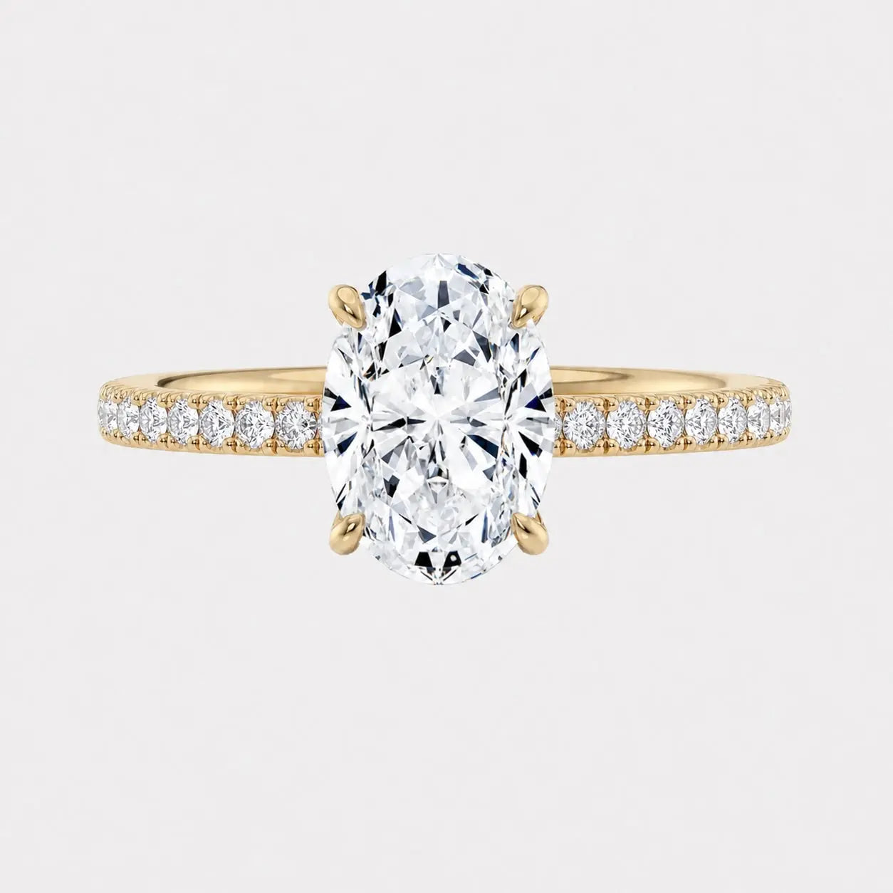 3.51ct oval diamond ring with pavé band and hidden halo ag & co jewellery