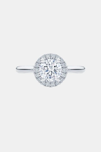ALBA – Round Brilliant Halo Engagement Ring Setting in White Gold AG & CO Jewellery