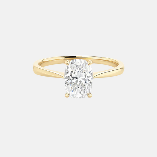 Adrianne - 4 Claw Elongated Cushion Solitaire Engagement Ring AG & CO Jewellery