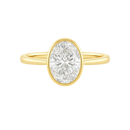 Elle - Bezel Set Oval Solitaire Engagement Ring Setting AG & CO Jewellery