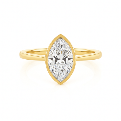 Bezel Marquise Solitaire Engagement Ring Setting AG & CO Jewellery