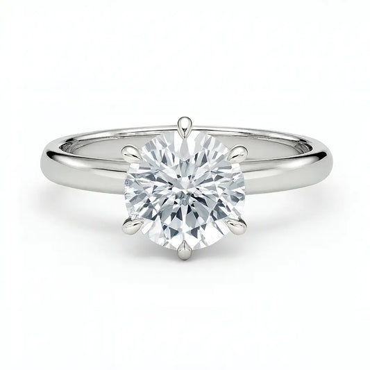 4.00 Carat 6 Claw Round Solitaire Engagement Ring 14K Gold AG & CO Jewellery