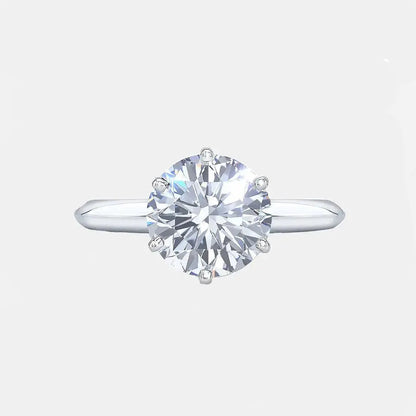 4.00 Carat 6 Claw Round Solitaire Engagement Ring - Lab Grown Diamond - 14K Gold AG & CO Jewellery
