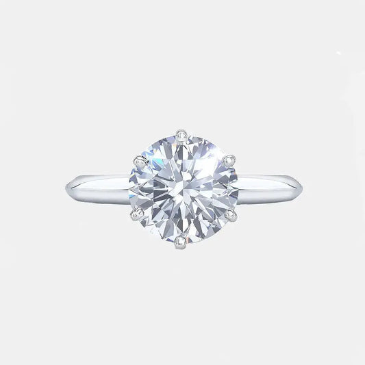 4.00 Carat 6 Claw Round Solitaire Engagement Ring - Lab Grown Diamond - 14K Gold AG & CO Jewellery