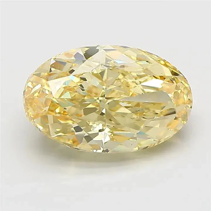 4.02ct oval lab grown diamond (colour fancy intense yellow, clarity vs1, igi certified)