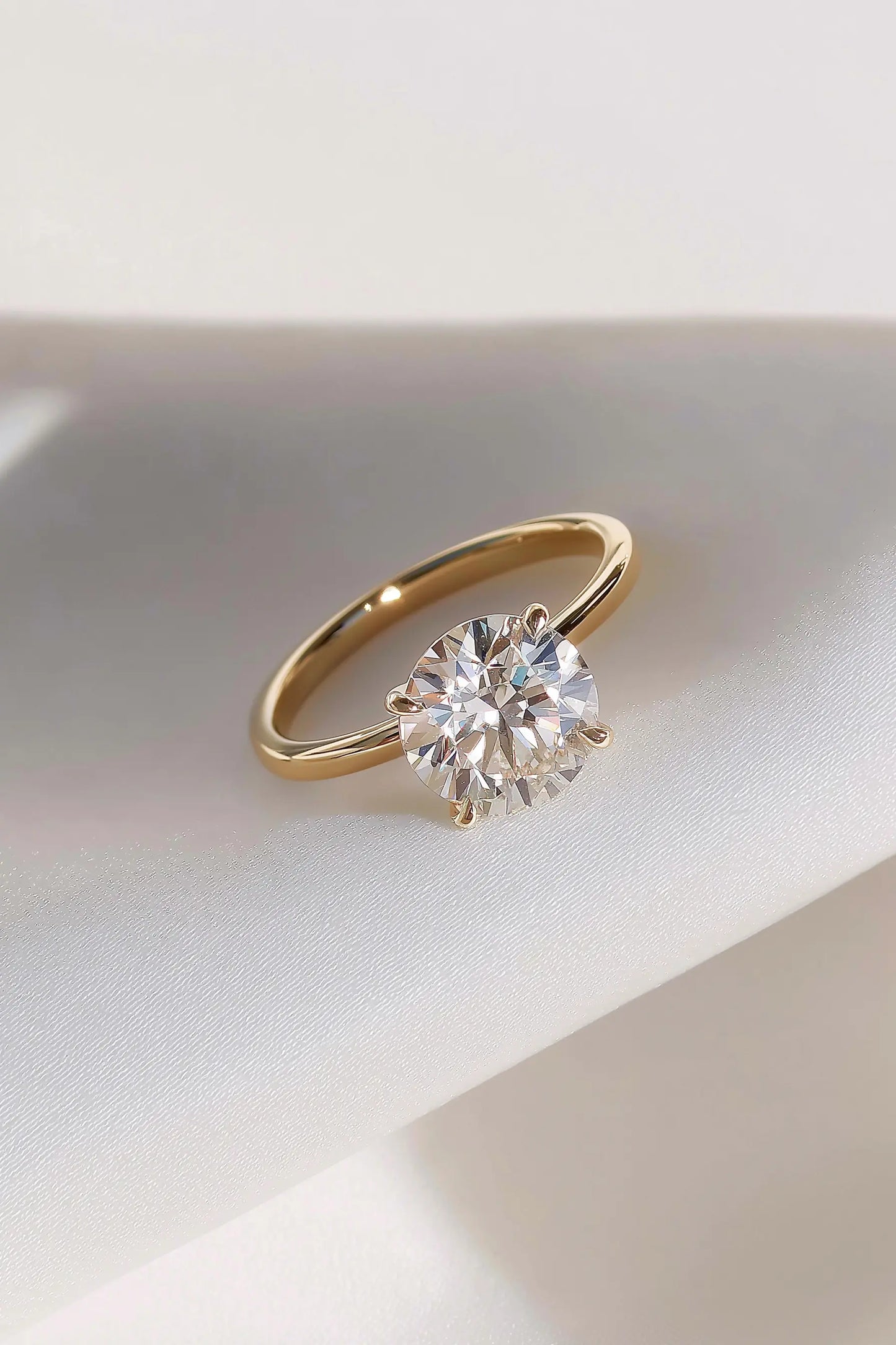 4.54ct igi certified round lab grown diamond engagement ring in 14k yellow gold ag & co jewellery