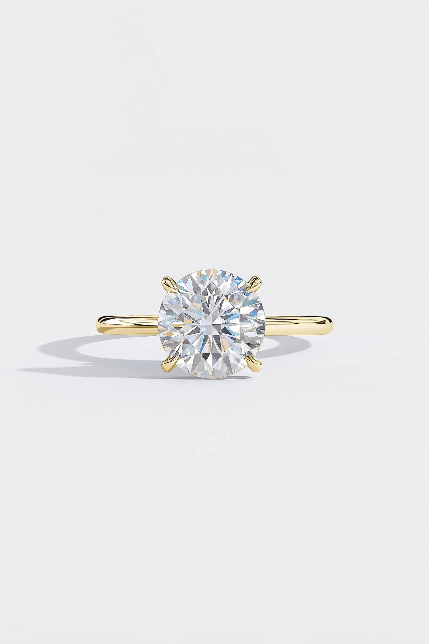 4.54ct igi certified round lab grown diamond engagement ring in 14k yellow gold ag & co jewellery