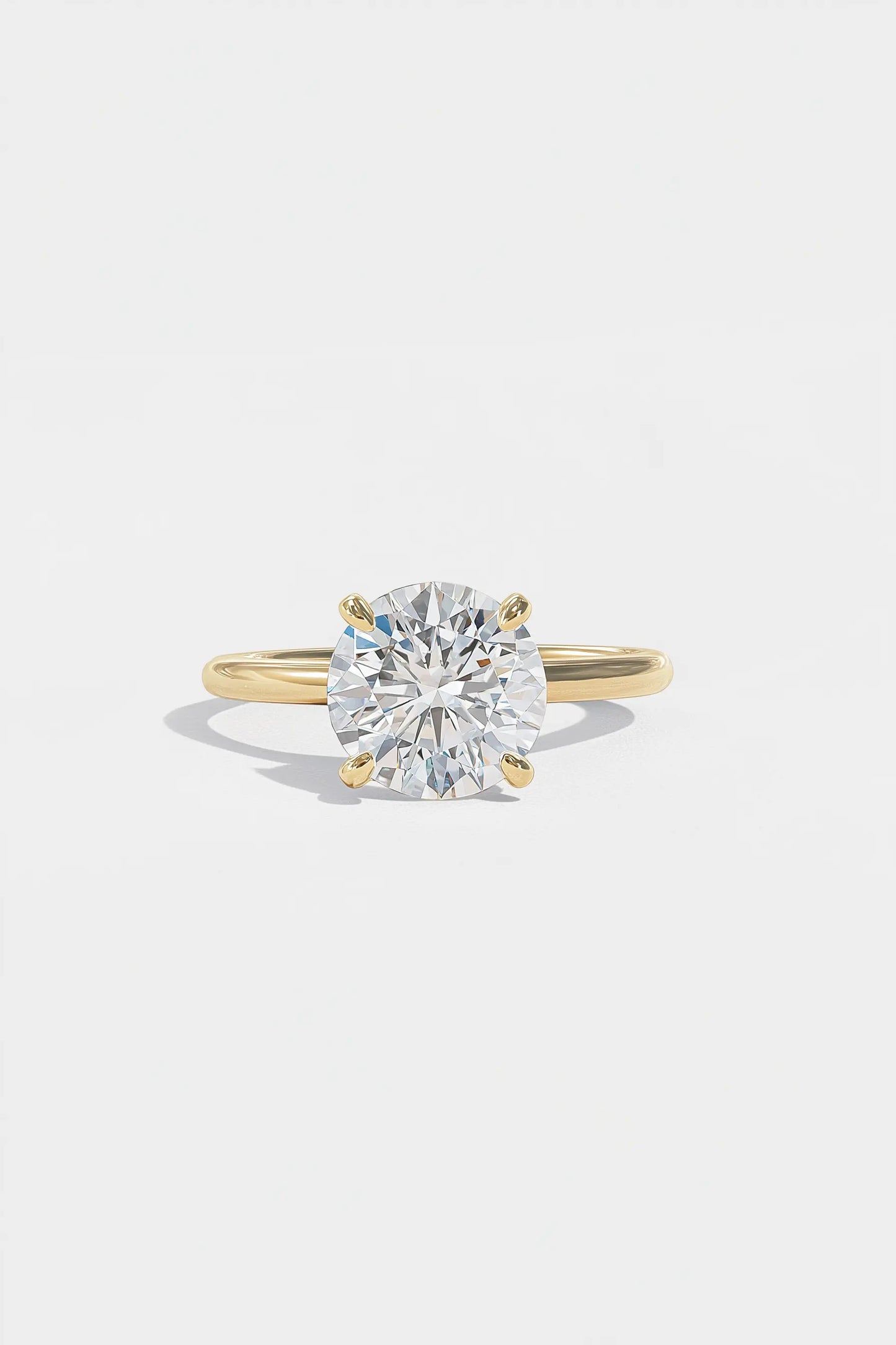 4.54ct igi certified round lab grown diamond engagement ring in 14k yellow gold ag & co jewellery