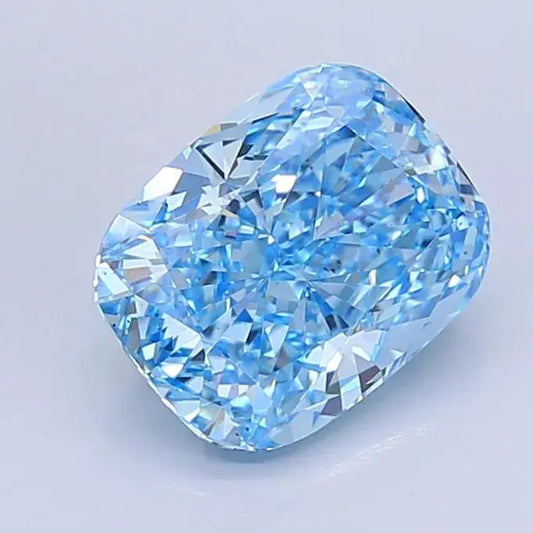 4.56ct Elongated Cushion brilliant Lab Grown Diamond (Colour Fancy Vivid Blue, Clarity VS2, IGI Certified) - AG & CO Jewellery