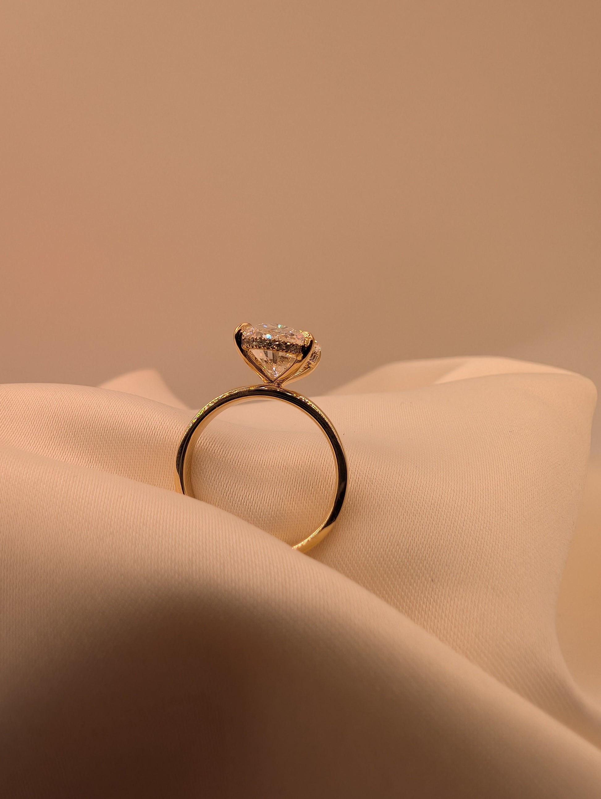 4.60CT Oval Solitaire With Hidden Halo AG & CO Jewellery