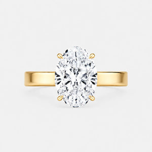 4.60ct Oval Solitaire Lab Diamond Ring with Hidden Halo