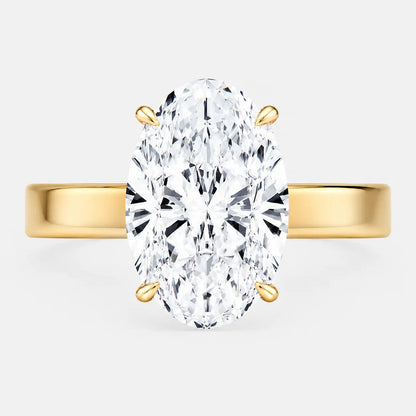 4.60ct Oval Solitaire Lab Diamond Ring with Hidden Halo AG & CO Jewellery