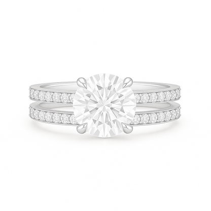 Layla - Round Solitaire Double Pave Band AG & CO Jewellery