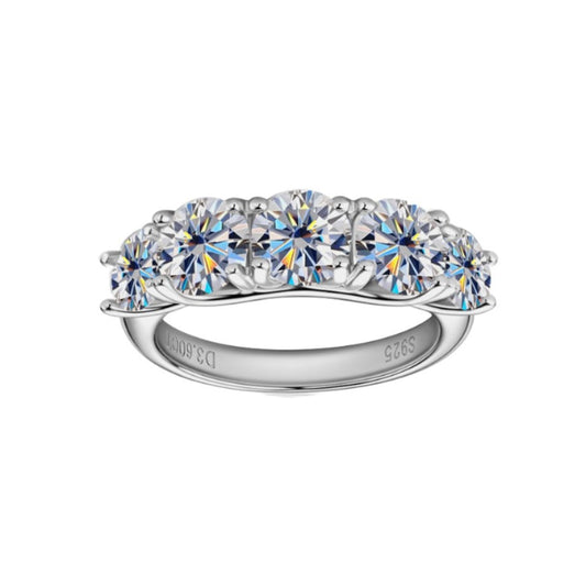 3.60 Carat Moissanite 5 Stone Ring