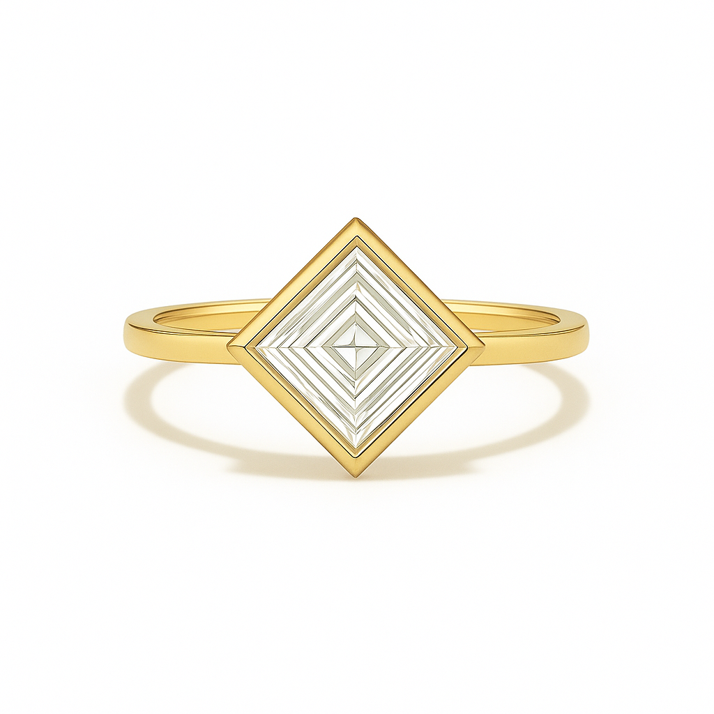 Prism - Asscher Bezel Set Diamond Engagement Ring AG & CO Jewellery