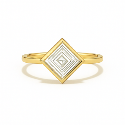 Prism - Asscher Bezel Set Diamond Engagement Ring AG & CO Jewellery