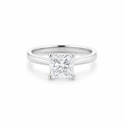 Mila - Princess Cut Lab Grown Solitaire Diamond Engagement Ring 18K White Gold AG & CO Jewellery
