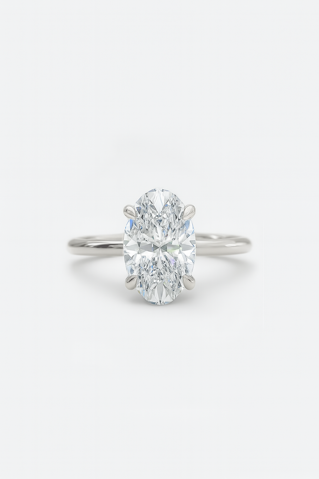 2.50ct oval solitaire lab grown diamond engagement ring 14k white gold ag & co jewellery