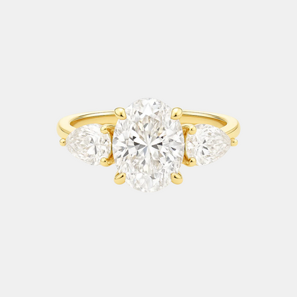 Anna Trilogy 3-Stone Engagement Ring Setting with Pear Side Stones AG & CO Jewellery
