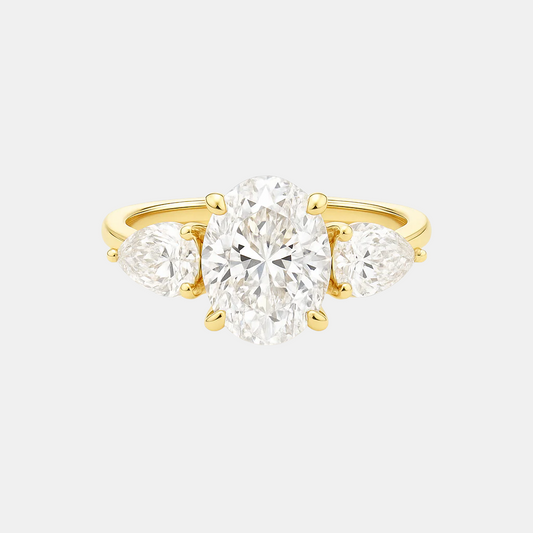 Anna Trilogy 3-Stone Engagement Ring Setting with Pear Side Stones AG & CO Jewellery