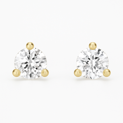 Round Classic 3-Prong Stud Earrings 0.50-5.00 carat Lab Grown Diamond Studs 14K Solid Gold IGI certified AG & CO Jewellery
