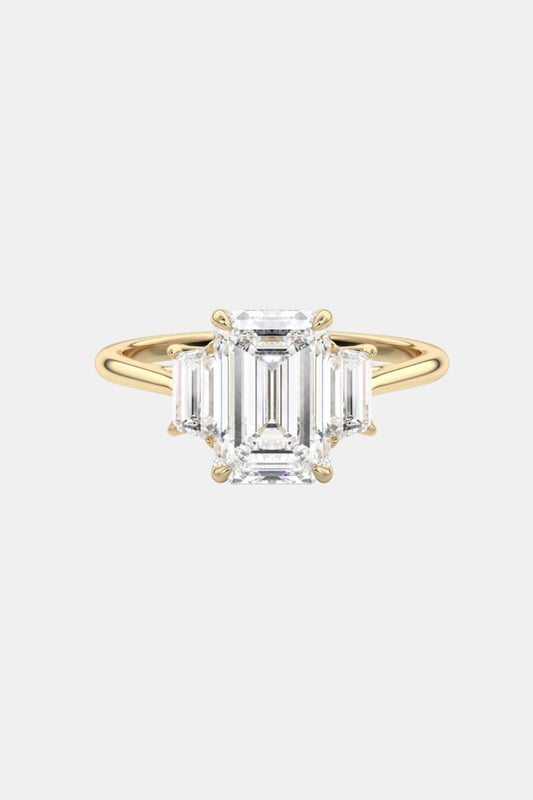 AURELIA – Emerald Cut Trilogy Lab Diamond Ring AG & CO Jewellery