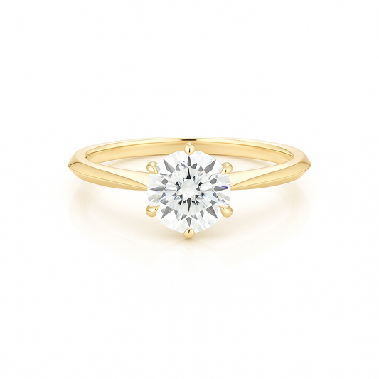 2.00 Carat 6 Claw Round Solitaire Engagement Ring - Lab Grown Diamond - 18K Gold