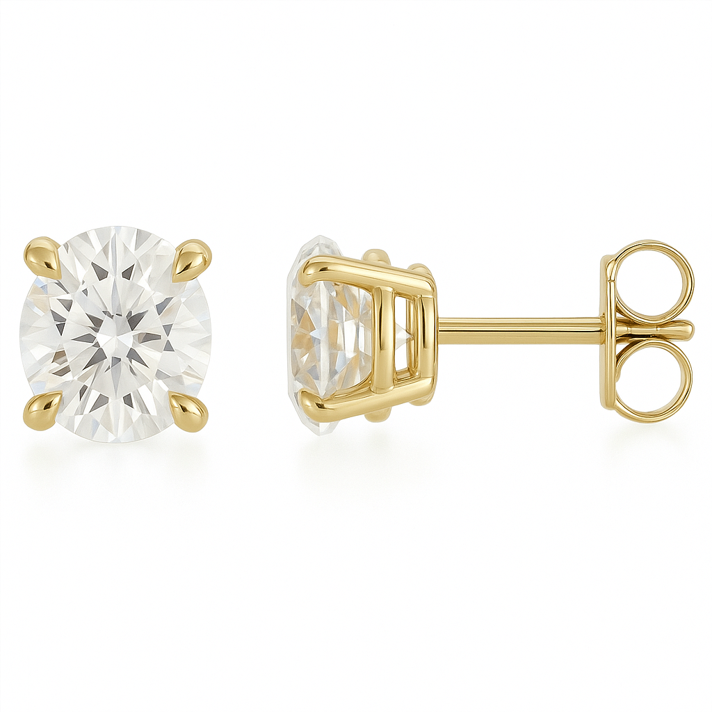 4-Prong Lab Grown Diamond Stud Earrings 0.50-6.00 carat Diamond Studs 14K Solid Gold IGI certified AG & CO Jewellery