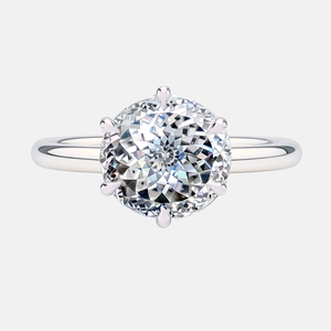 6 Prong Portuguese Cut Diamond Engagement Ring