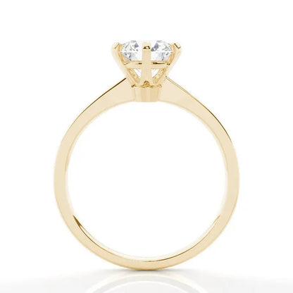 6 Prong Round Solitaire Engagement Ring 18K Solid Yellow Gold - AG & CO Jewellery