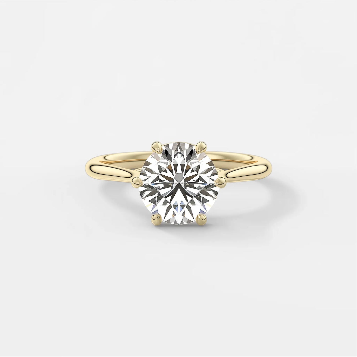 6 prong round solitaire engagement ring 18k solid yellow gold ag & co jewellery