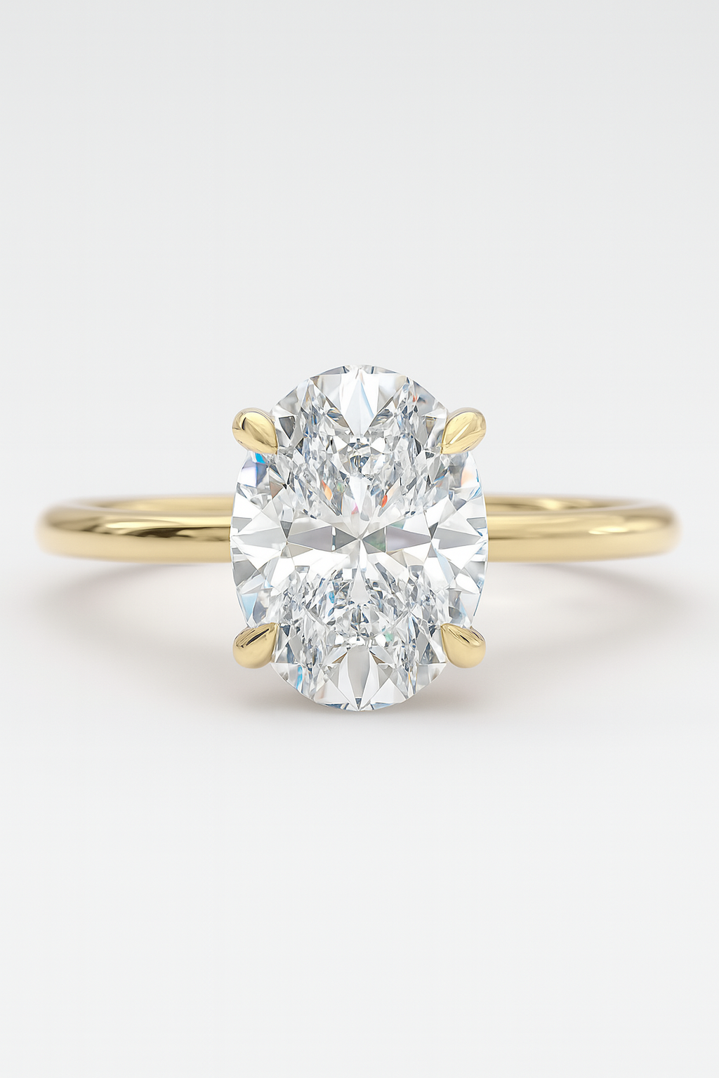 1.50ct oval solitaire lab grown diamond engagement ring 14k solid yellow gold ag & co jewellery