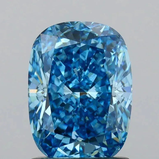 1.62ct Elongated Cushion brilliant Lab Grown Diamond (Colour Fancy Vivid Blue, Clarity VVS2, IGI Certified) - AG & CO Jewellery