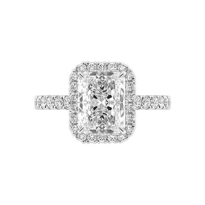 Penelope - Halo Pear Lab-Grown Diamond Engagement Ring with Pavé Band AG & CO Jewellery