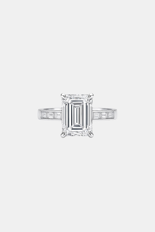 PENELOPE - Solitaire with Emerald Channel Band AG & CO Jewellery