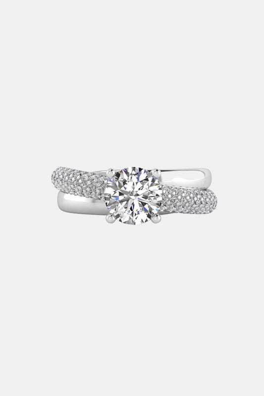 VIVIE - Solitaire with 3D French Pave twist AG & CO Jewellery