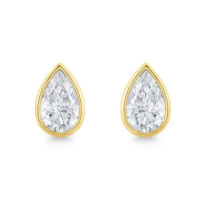 Bezel Stud Earrings 0.50-6.00 carat Lab Grown Diamond Studs 14K Solid Gold IGI certified AG & CO Jewellery