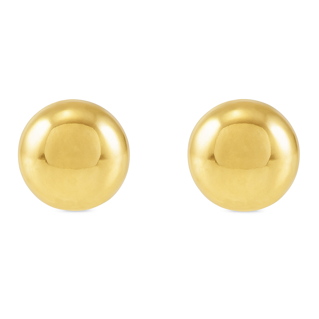 Ball Sphere Stud Earrings 14K Yellow 8mm AG & CO Jewellery