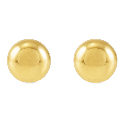 Ball Sphere Stud Earrings 14K Yellow 8mm AG & CO Jewellery