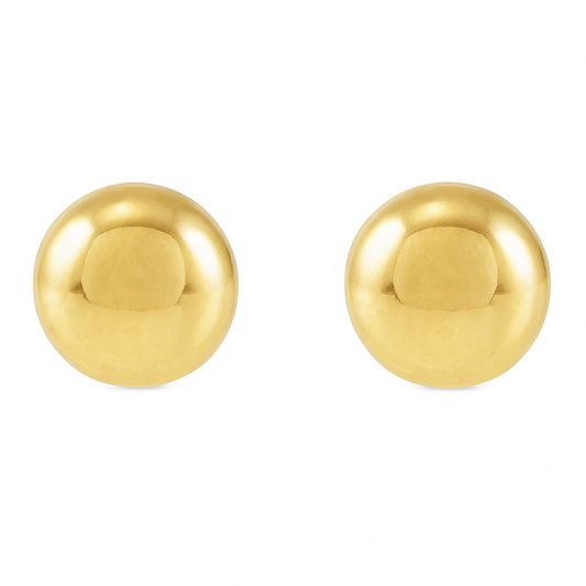 Ball Sphere Stud Earrings 14K Yellow 8mm AG & CO Jewellery