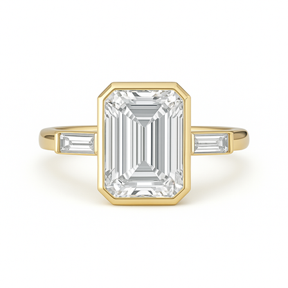 Bonita - Round Bezel with Baguette Side Stones AG & CO Jewellery