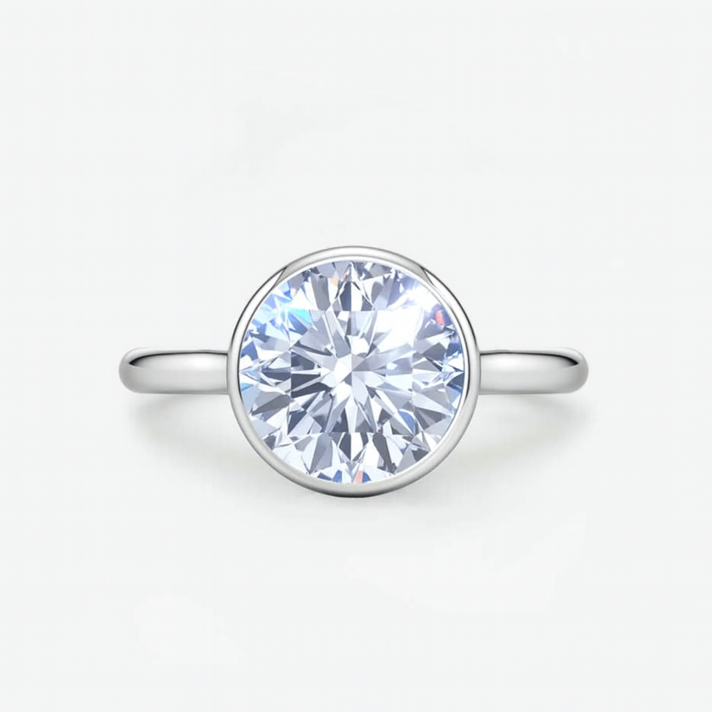 Bezel Solitaire Diamond Engagement Ring AG & CO Jewellery