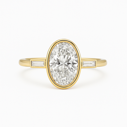 Bonita - Round Bezel with Baguette Side Stones AG & CO Jewellery