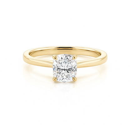 Celina - Cushion Cut 4 Claw Solitaire - Lab Grown Diamond Engagement Ring - 18K Yellow Gold AG & CO Jewellery