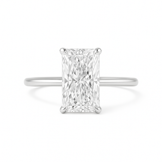 3.00CT Radiant Cut Lab-Grown Diamond Engagement Ring – G Color, VS2 Clarity, EX Cut, IGI Certified | 4-Prong Classic Solitaire Setting in 9K White Gold AG & CO Jewellery