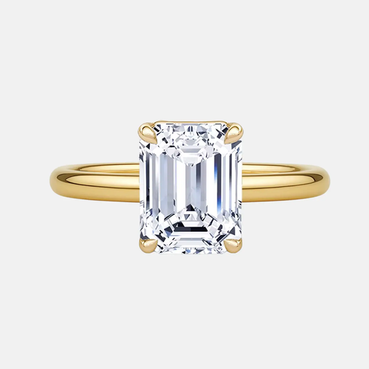 ADELA Emerald Hidden Halo Solitaire AG & CO Jewellery
